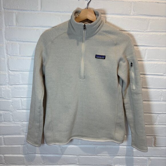 Patagonia W's Better Pullover Sweater  1/4-Zip Fleece Cream White Women's Small - Picture 1 of 7